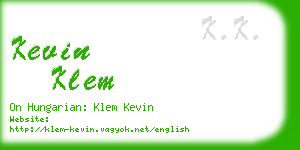 kevin klem business card